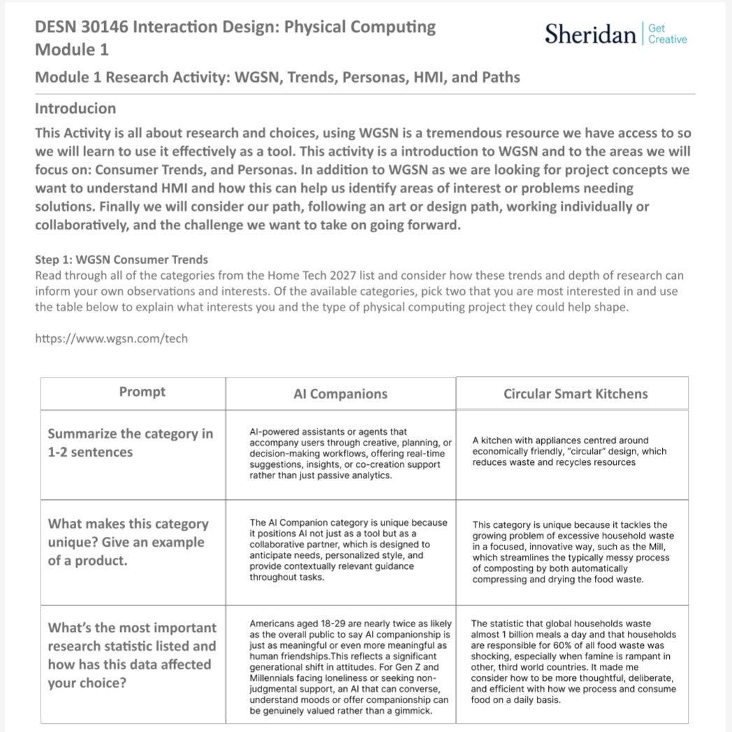 Our responses to the WGSN consumer trend questions.